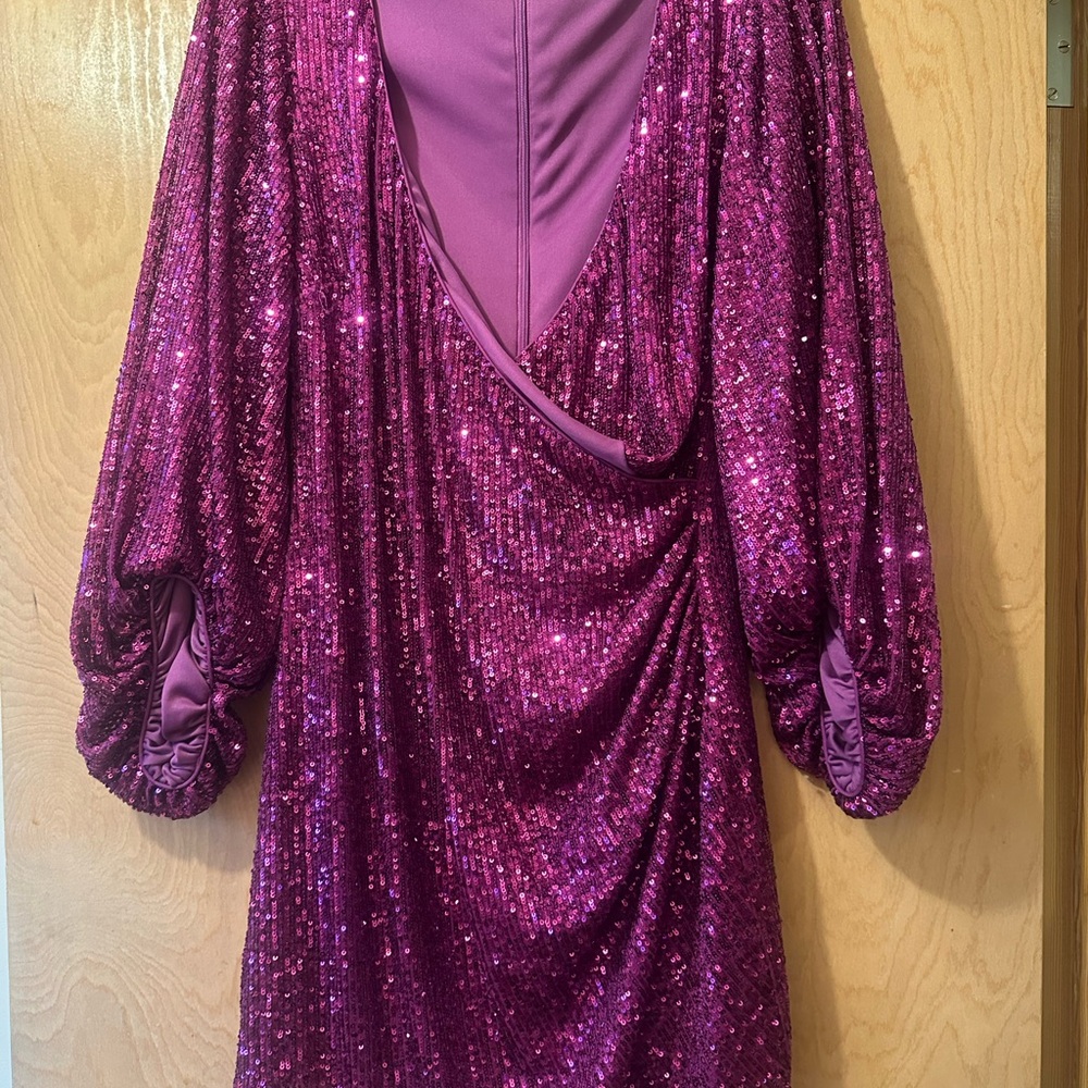 Sparkling Magenta Sequin Women's Dress